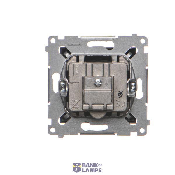 Computer socket RJ45 category 5e + telephone socket RJ12, (module), black matt image 1