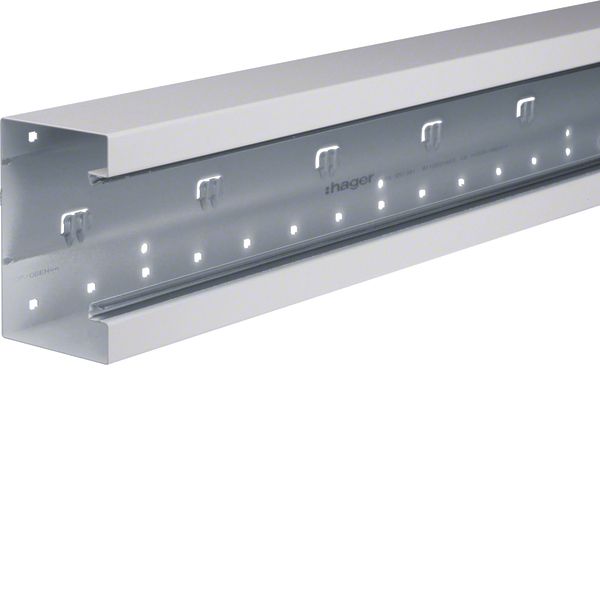 Wall trunking base front mounted BRS 85x130mm lid 80mm of sheet steel image 1