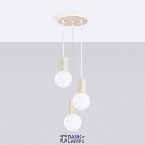 Pendant lamp HALO 3P beige image 6