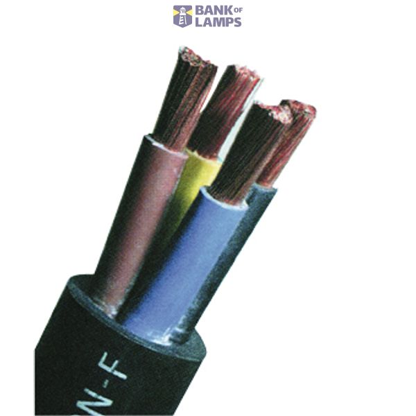 Rubber Sheated Cable H07RN-F 4G16 black, fine stranded,VDE image 1