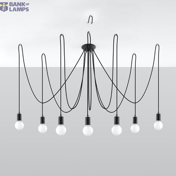 EDISON CHANDELIER 7 BLACK E27 7X60W IP20 image 2
