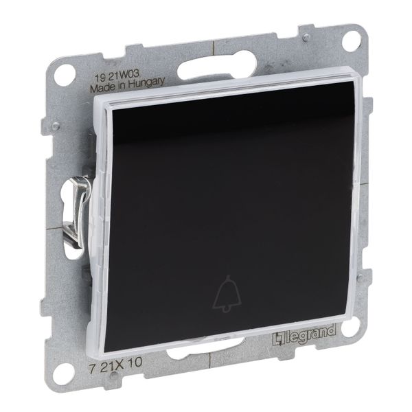 ONE-WAY PUSH-BUTTON ILLUMINATED WITH TRANSPARENT ROCKER (LABELHOLDER) BLACK image 1