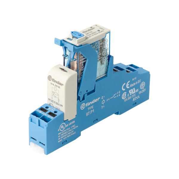 Rel. interface Mod. Push-IN 1CO 16A/24VDC/Agni+Au/LED/diode (4C.P1.9.024.5050) image 2