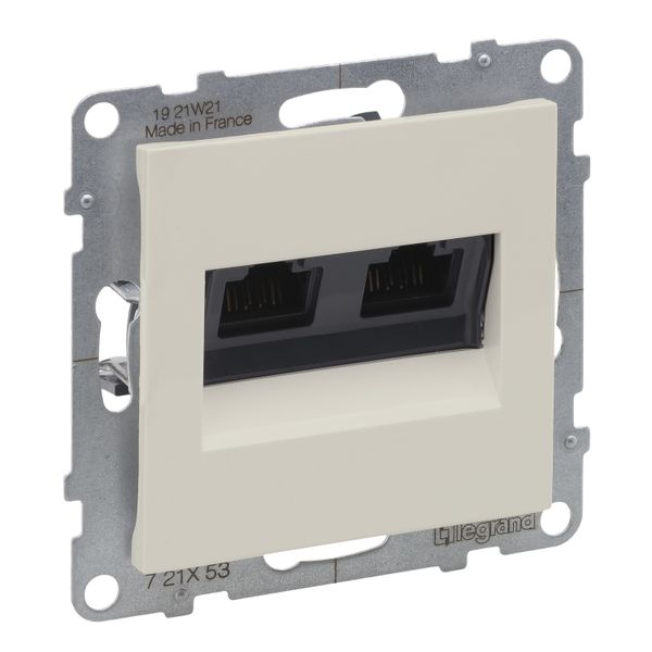 2XRJ45 SOCKET CAT6 UTP IVORY image 1