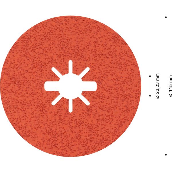 EXPERT R782 Prisma Ceramic X-LOCK Fibre Disc 115 mm, 22.23 mm, G 36, 5-pc image 2