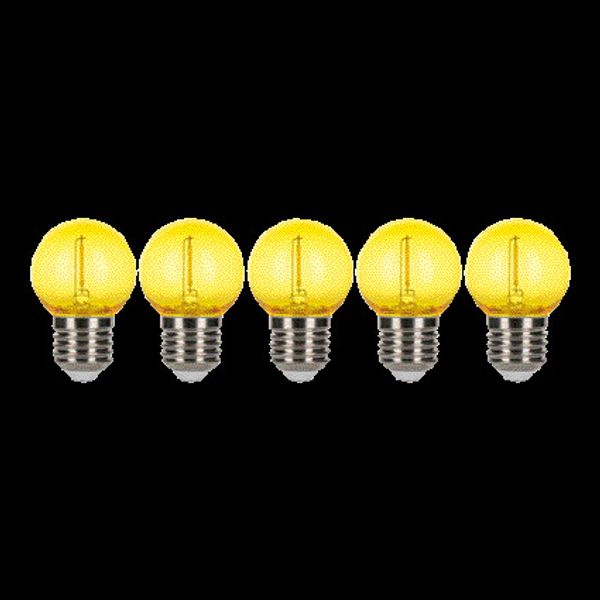 EcoPack 5pcs LED Filament G45 E27 0.6W Yellow PC image 4