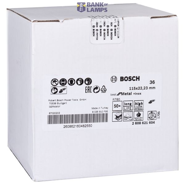 R780 fibre sanding disc, Best for Metal + Inox 115 x 22.23 mm, G36 image 2
