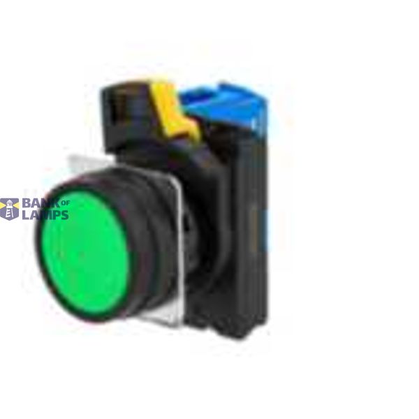 Pushbutton A22NN Ã˜22, bezel plastic, FLAT, Alternate, CAP COLOR Opaque GREEN, , 3NO, NON-LIGHTED A2211203R image 1