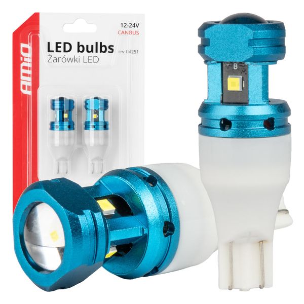 LED CANBUS T15 W16W 4SMD 1860XS White bulbs 12V 24V AMIO-04251 image 1