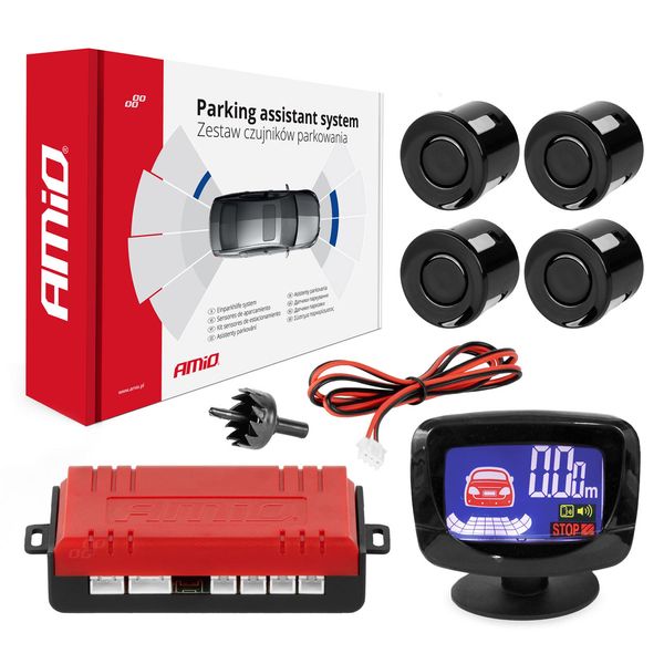 Parking assistant system LED-GRAF 4 sensor black image 1
