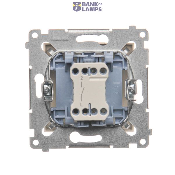 Single button with light indicator box for switches and push buttons, Gold matt, metalic image 1