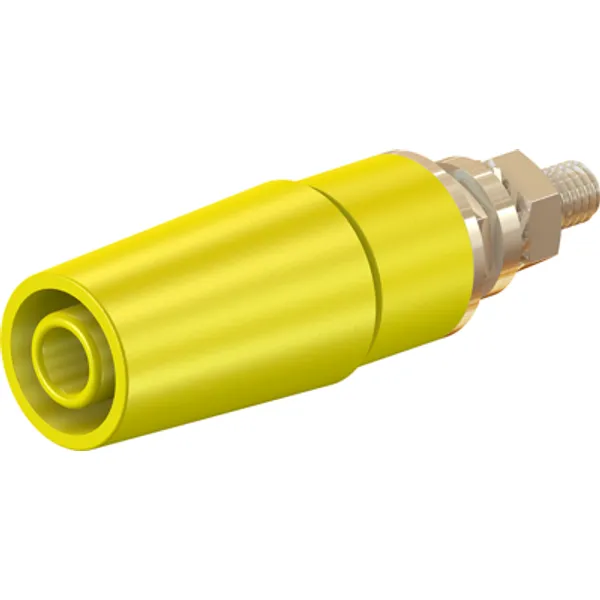 4 mm socket, screw connection, mounting Ø 8.3 mm, CAT II, yellow, 23.3050-24 image 1