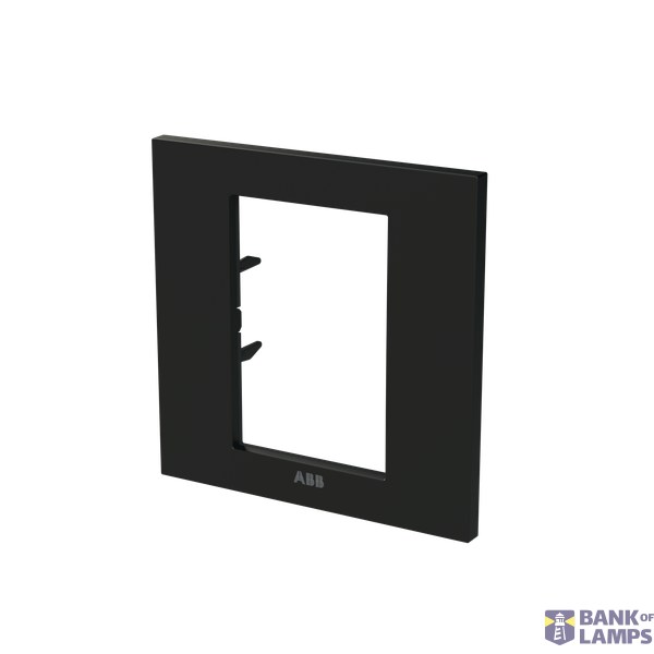 Frame - 1-gang / 3-modules 3"x3" box - ABB logo - Matt Black image 2