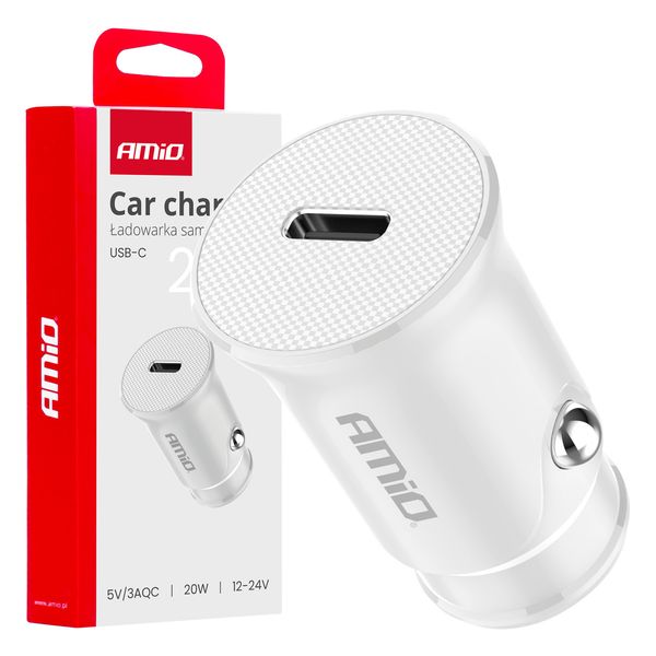 Car charger USB-C 20W 12/24V AMiO-03876 image 1