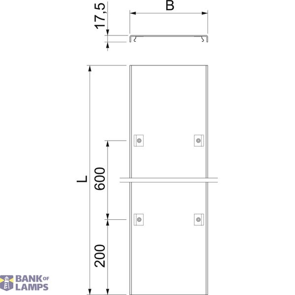 DRL BKS10 ALU Chequer plate cover with clamping spring 100x1000 image 2
