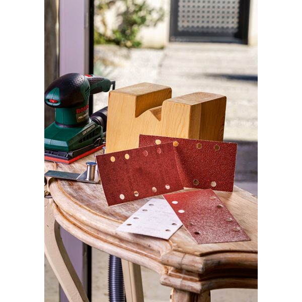25-piece sanding sheet set for orbital sanders, grit 60, 80, 120, 240 G= 60, 80, 120, 240, 8 holes image 3