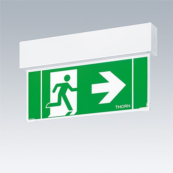 VOYAGER BLADE 2 115 MS E1/3D WH - Voyager Blade 115: Emergency safety sign luminaire with 23m recognition range image 1