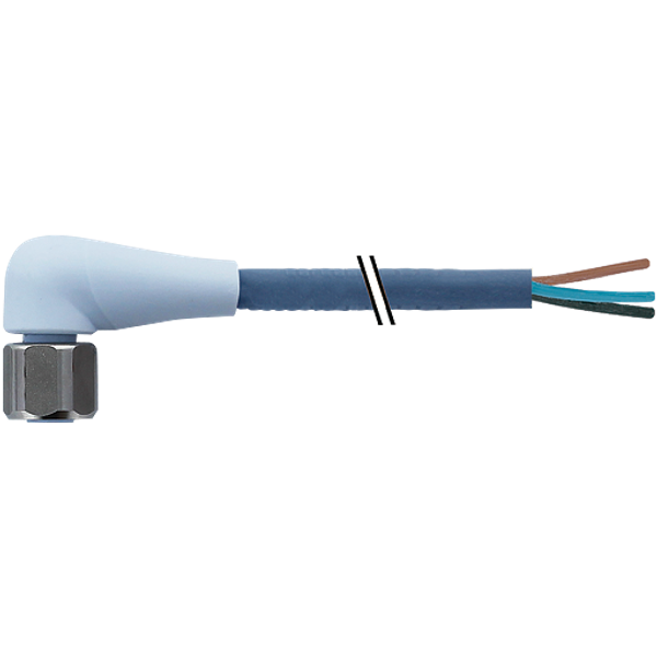 M12 female 90° A-cod. with cable F&B Pro TPE-S 4x0.34 bu UL robo image 1