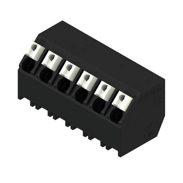 Printed circuit board terminals, 5.00 mm, Number of poles: 6, 135°, Solder pin length (l): 1.5 mm, black, PUSH IN with actuator, Clamping range, max. : 1.5 mm², Tube image 3