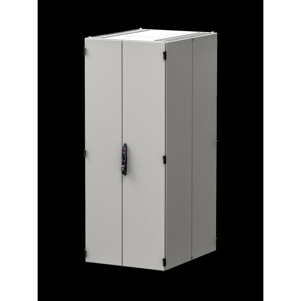 Sheet steel door, vertically divided, solid for VX IT, 600x2000 mm, RAL 7035 image 1