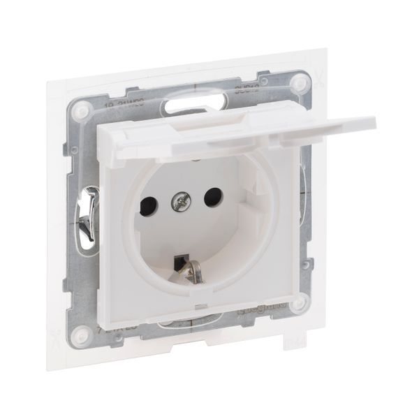 IP 44 2P+E SOCKET SCHUKO STANDARD AUTO TERMINALS SHUTTERED WHITE image 1