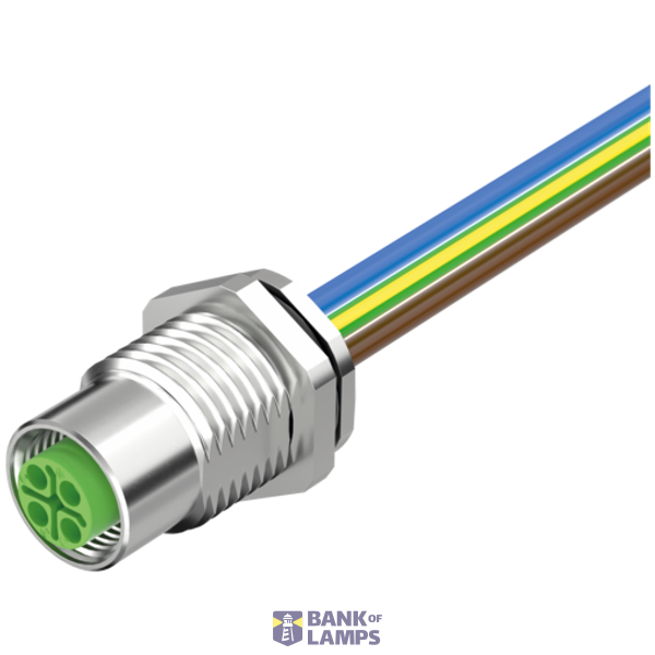 M12 Power female recept. S-cod. rear PE-X-wires 4x2.5 UL 1.5m image 2