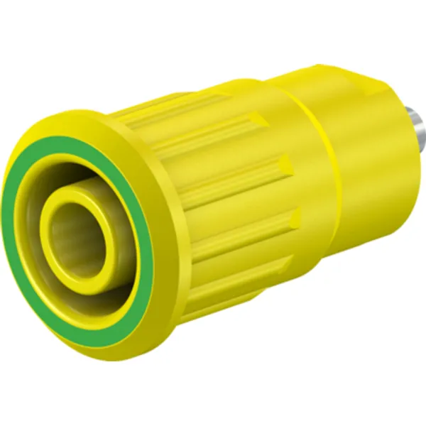 4 mm socket, solder connection, mounting Ø 12.2 mm, CAT III, CAT IV, yellow/green, 49.7091-20 image 1
