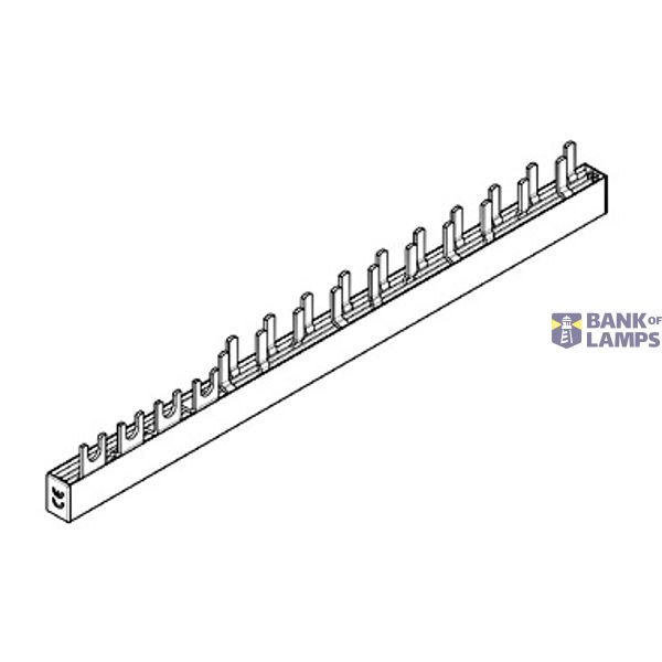 Busbar, 1xRCCB 4-pole, 10 MCB 1+N/1MW, 14MW image 1