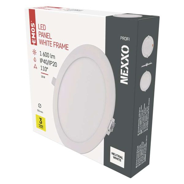 LED recessed luminaire NEXXO, round, white, 18W, neutral white image 1