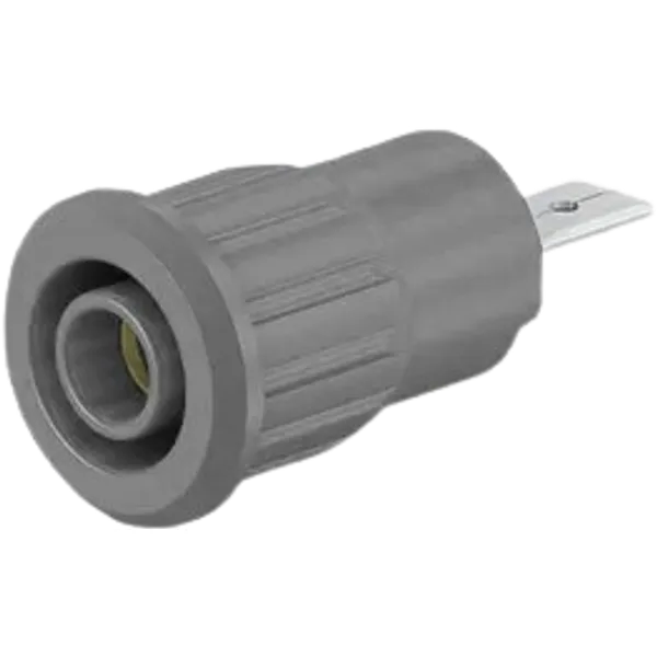 4 mm socket, flat plug connection, mounting Ø 12.2 mm, CAT III, CAT IV, gray, 23.3160-28 image 1