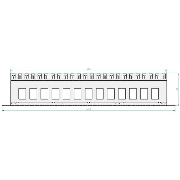 Patchpanel 19" empty for 24 modules (SFA)(SFB), 1U, RAL7035 image 5