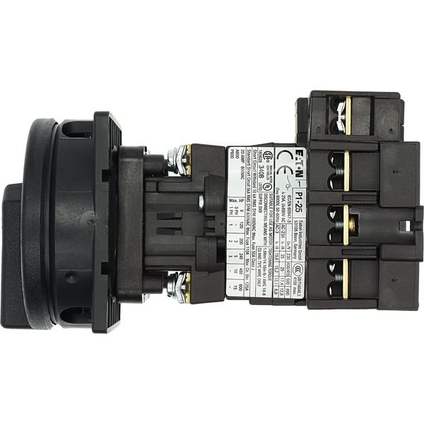 P1-25/V/SVB-SW/N Main switch, P1, 25 A, rear mounting, 3 pole + N, STOP function, With black rotary handle and locking ring, Lockable in the 0 (Off) position image 32