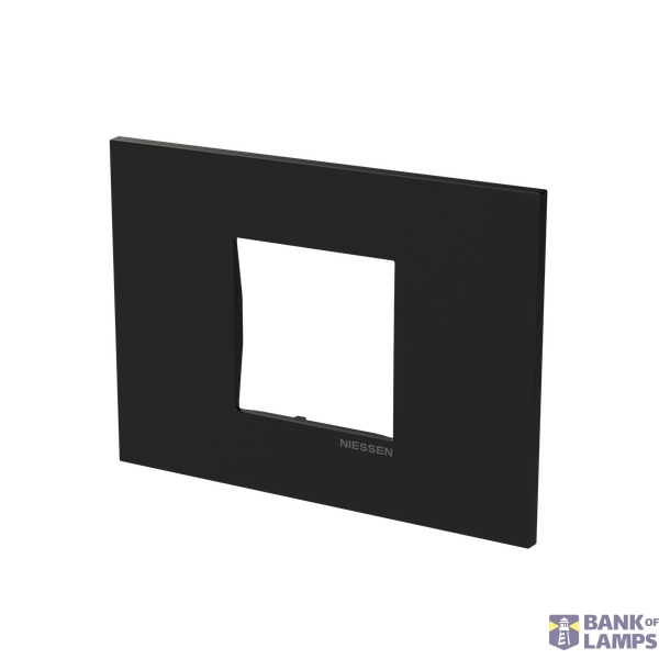 Frame - 1-gang / 2-modules - Niessen logo - Matt Black image 2