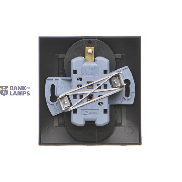 Single socket outlet with earthing, black matt, 16A image 1