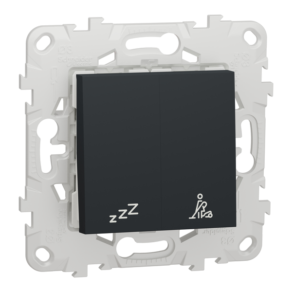 NEW UNICA Do Not Disturb/Clean Need Push Button Switch, ANTHRACITE image 1