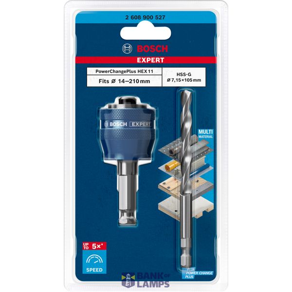 EXPERT Power Change Plus Hole Saw System Arbour 11 mm, HSS-G Drill 7.15 x 15 mm, 2-pc image 2