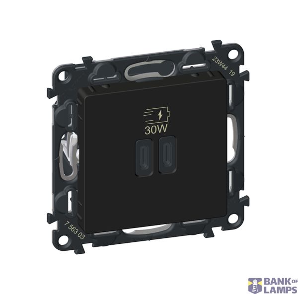 USB CHARGER 2MOD 30W C+C POWER DELIVERY BLACK image 1