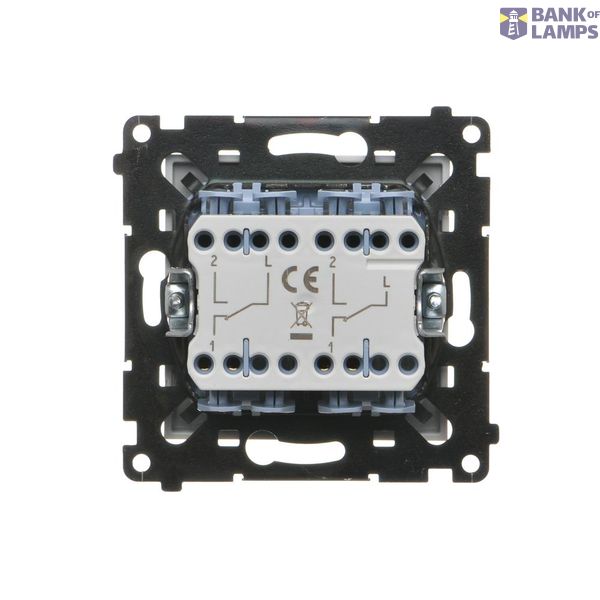 Double intermediate switch, (module), Simon 24, IP20, 10AX, champagne matt image 1