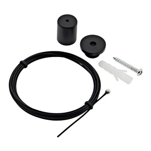 1 pcs. wire suspension 2m incl. ceiling mountings black image 1