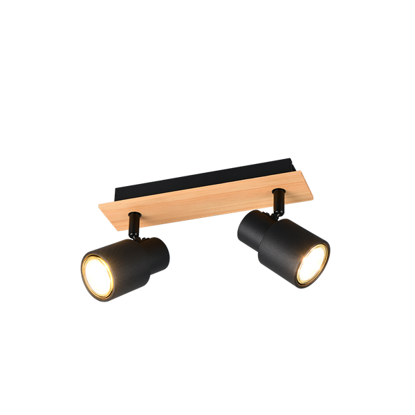 Pierre spot 2-pc matt black/wood image 1