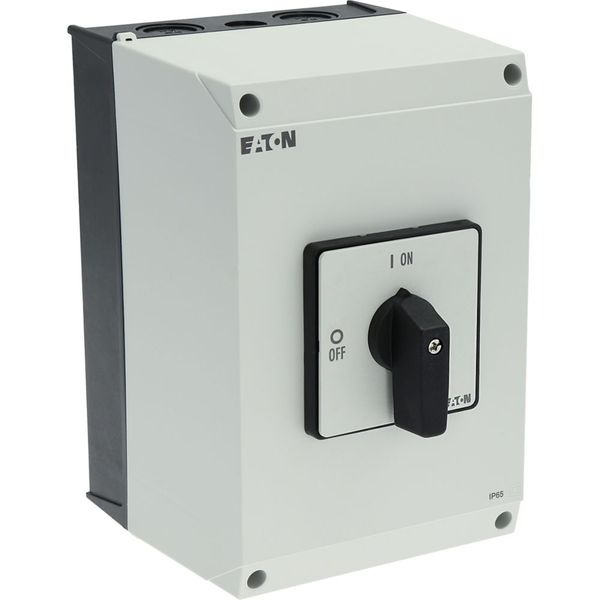 P3-100/I5 On-Off switch, P3, 100 A, surface mounting, 3 pole, with black thumb grip and front plate image 55