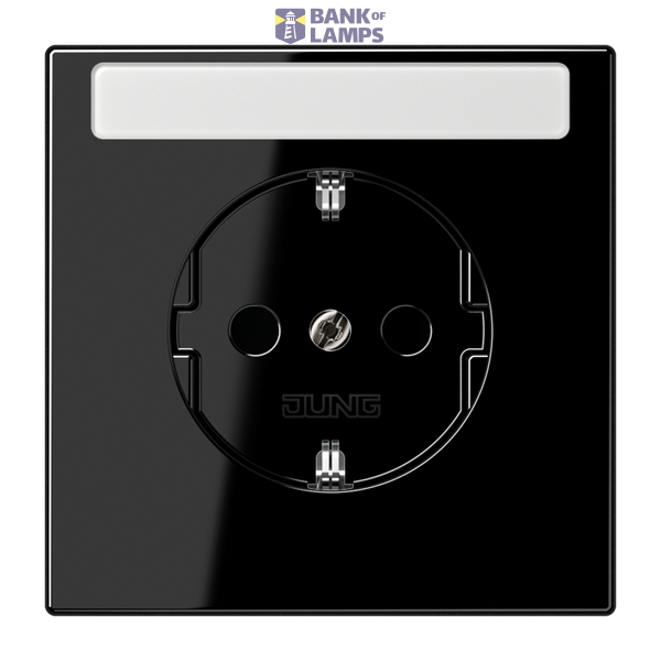 SCHUKO socket, 16 A 250 V ~, integrated increased contact protection, SAFETY+, Duroplast, LS series, black image 1