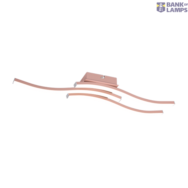 Route LED ceiling lamp 3-pc rose gold 4000K image 1