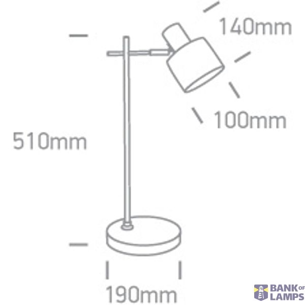 BRUSHED BRASS TABLE LAMP 10W E27 100-240v image 2