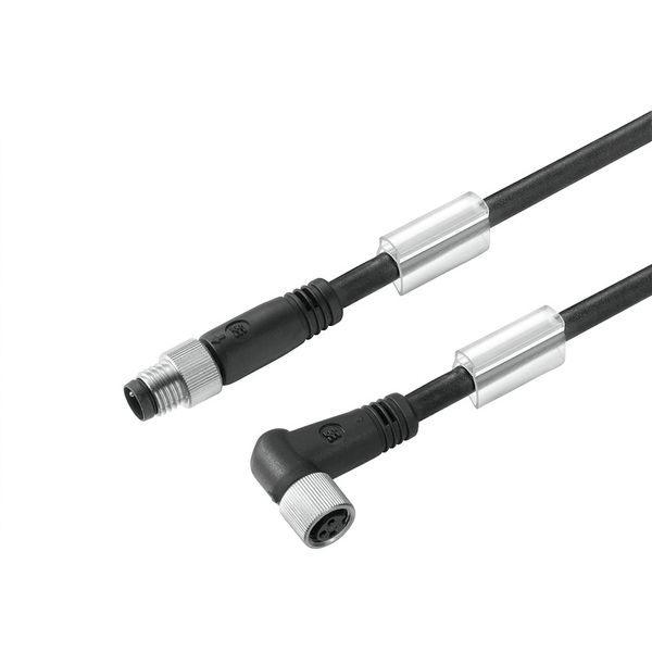 Sensor/actuator line, M8 / M8, Number of poles : 5, 1.5 m, pin, straight - socket, 90&deg;, Shielded: No, LED: No, Sheath material: PUR, Halogen: No image 2