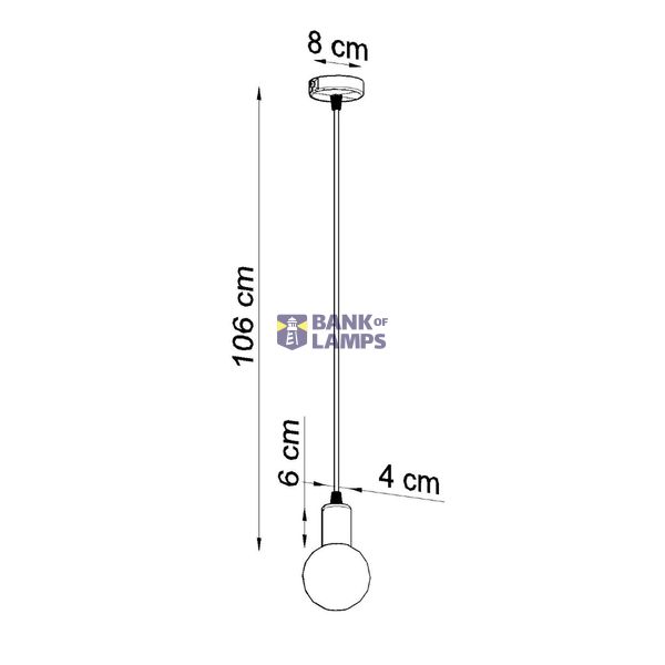 HANGING LAMP EDISON BLACK E27 1X60W IP20 image 4