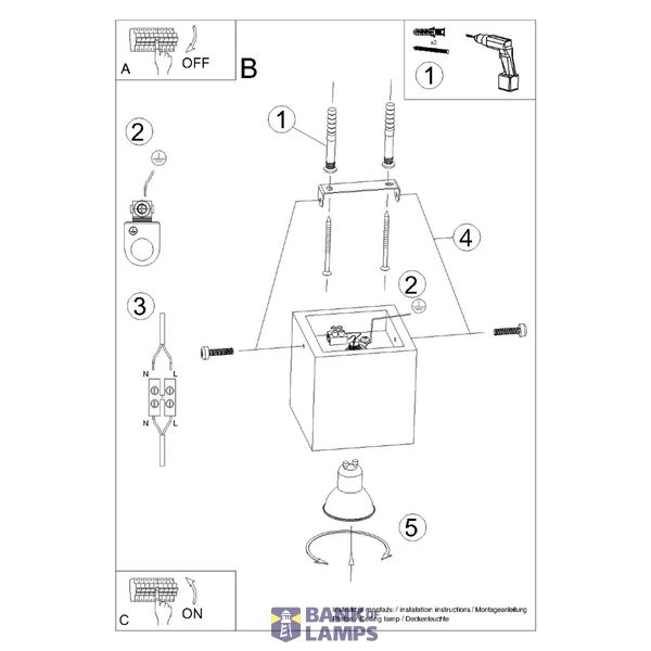 SPOT QUAD BETON GU10 1X40W IP20 image 3