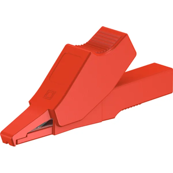Alligator clip, red, max. 6 mm, L 53.5 mm, CAT III, socket 2 mm, 65.9188-22 image 1