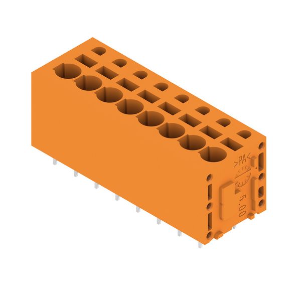 Printed circuit board terminals, 5.00 mm, Number of poles: 8, 180°, Solder pin length (l): 3.5 mm, tinned, orange, PUSH IN without actuator, Clamping range, max. : 2.5 mm², Box image 4