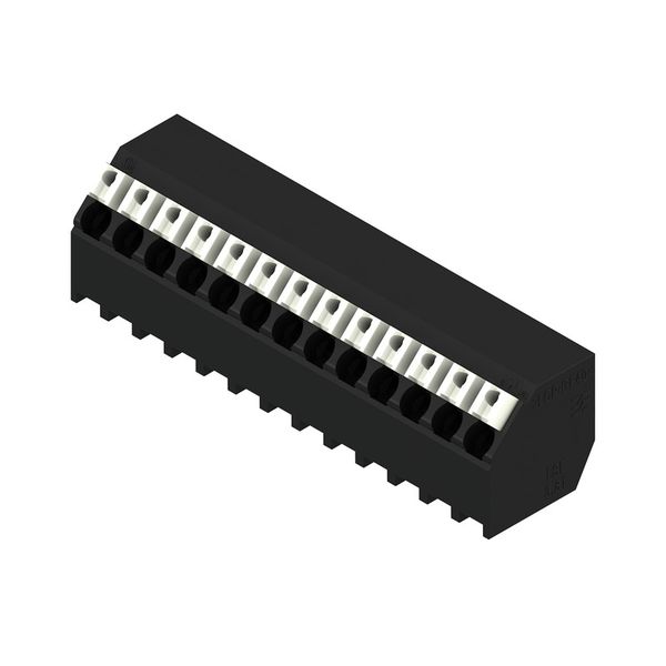 Printed circuit board terminals, 3.81 mm, Number of poles: 13, 135°, Solder pin length (l): 1.5 mm, black, PUSH IN with actuator, Clamping range, max. : 1.5 mm², Tube image 2